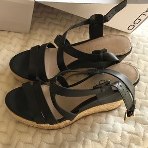 Aldo, black wedge heels